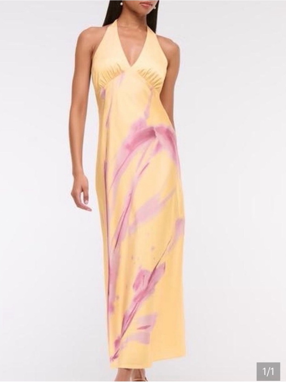 Abercrombie & Fitch Women's Yellow Halter Maxi Dress